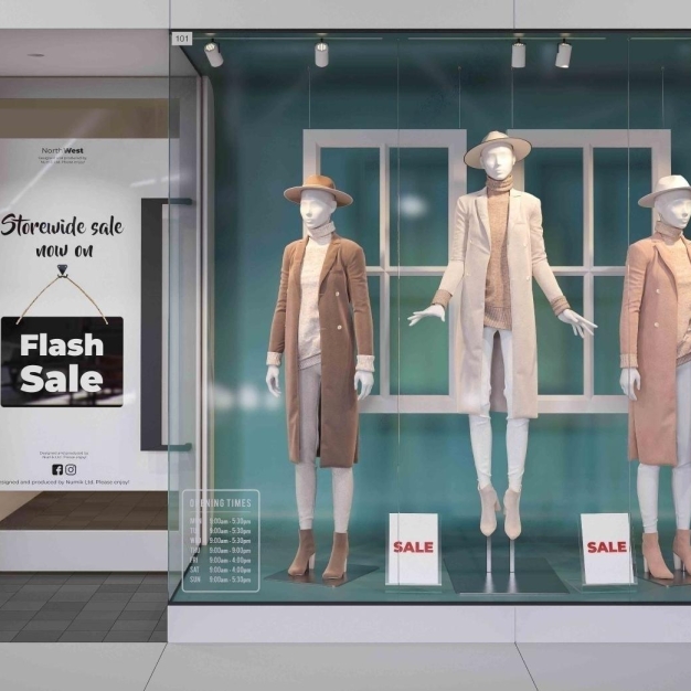 现代服装店橱窗3D模型